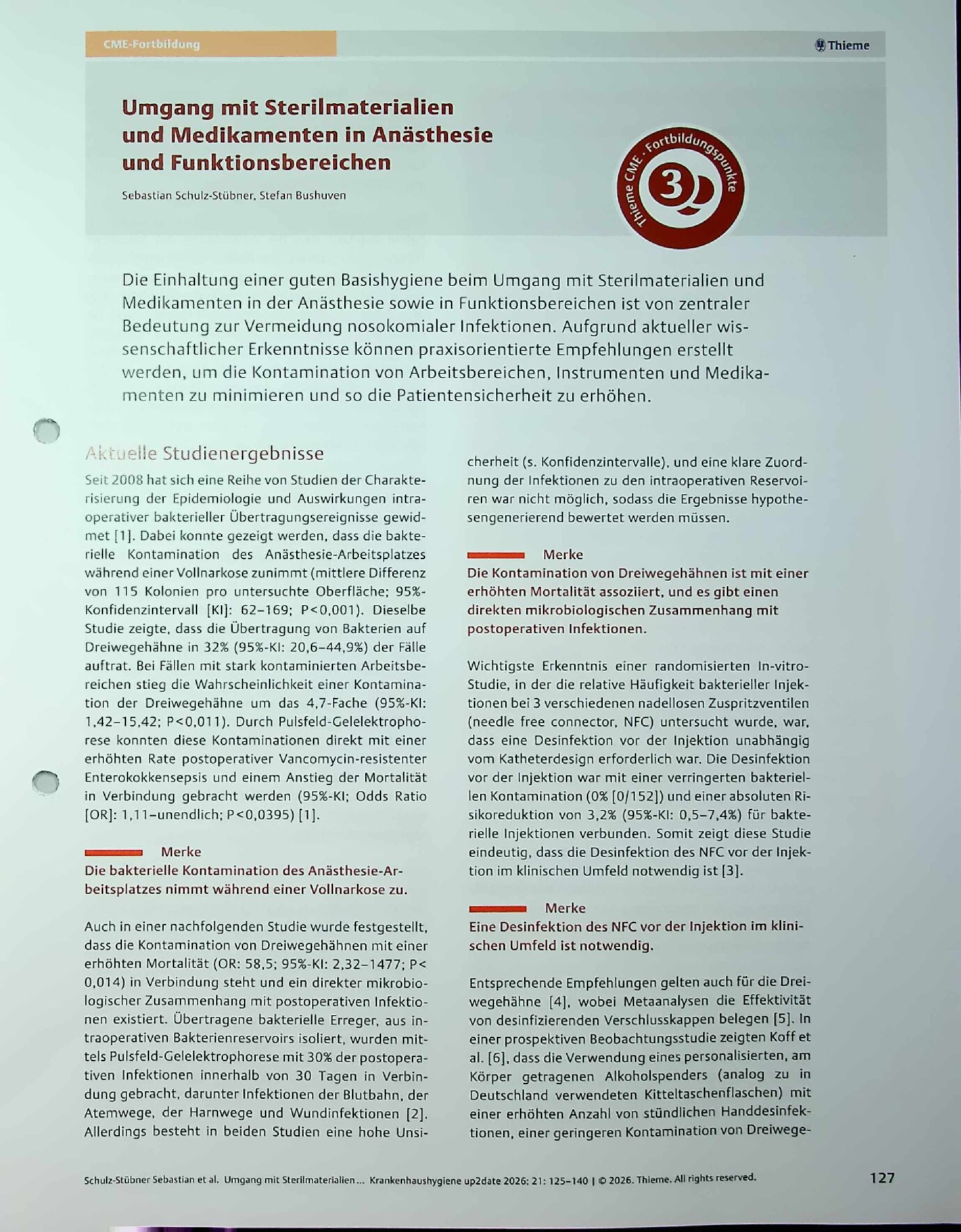 Vorschauseite 1: Umgang mit Sterilmaterialien und Medikamenten in Anästhesie und Funktionsbereichen