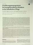 Vorschauseite 1: Ernährungsmanagement bei mangelernährten Kindern in der häuslichen Pflege - Empfehlungen aus einer settingspezifischen Leitlinie