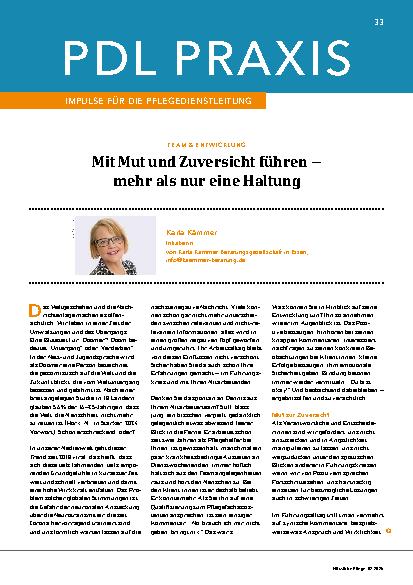Vorschauseite 1: Mit Mut und Zuversicht führen – mehr als nur eine Haltung