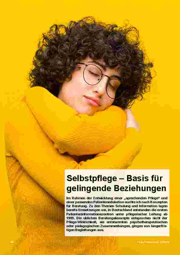 Vorschauseite 1: Selbstpflege – Basis für gelingende Beziehungen