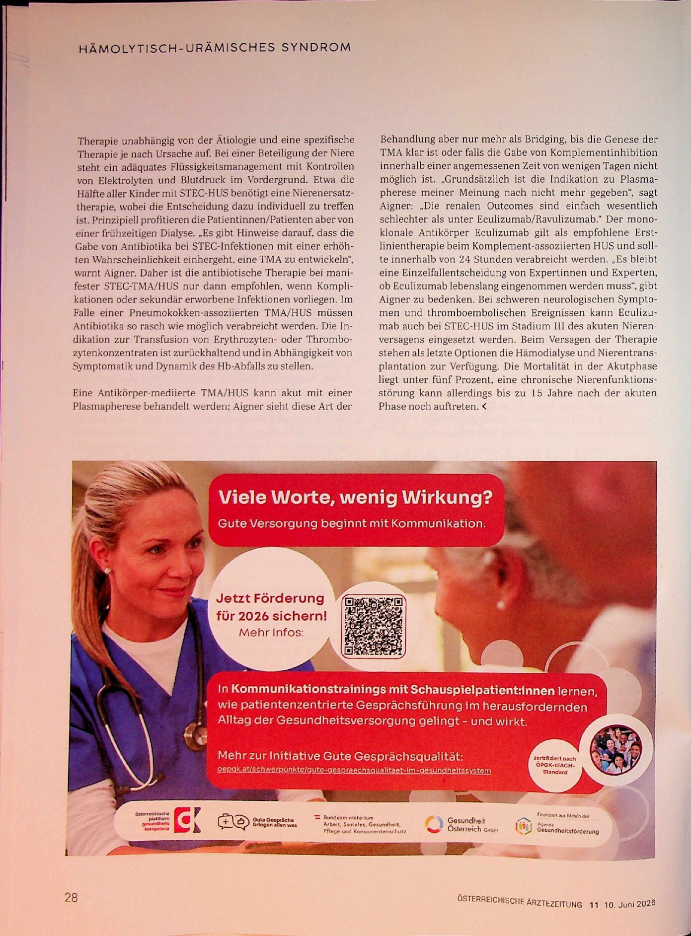 Vorschauseite 3: Hämolytisch-urämisches Syndrom: Endothelschädigung zentraler Pathomechanismus