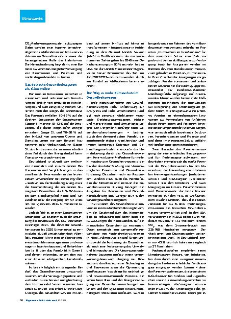 Vorschauseite 2: Das Gesundheitswesen: Mitverursacher des Klimawandels – und Teil der Lösung