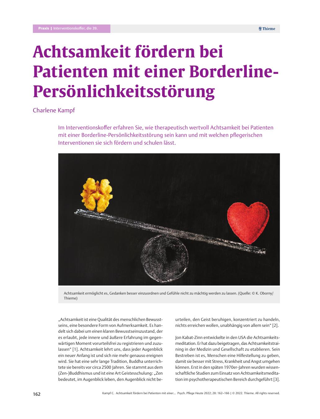 Vorschauseite 1: Achtsamkeit fördern bei Patienten mit einer Borderline-Persönlichkeitsstörung