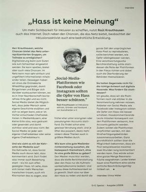 Vorschauseite 1: „Hass ist keine Meinung“