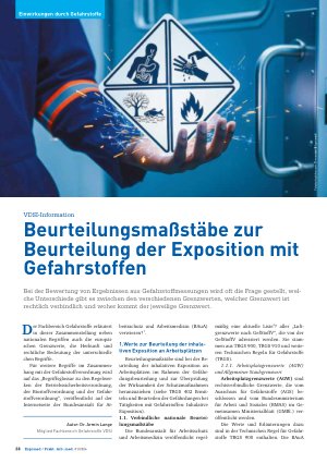 Vorschauseite 1: Beurteilungsmaßstäbe zur Beurteilung der Exposition mit Gefahrstoffen