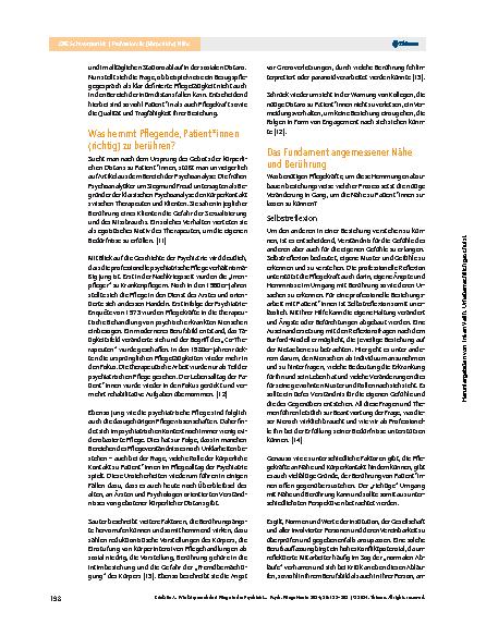 Vorschauseite 6: Wie körpernah darf Pflege in der Psychiatrie sein?