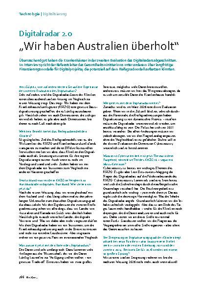 Vorschauseite 1: Digitalradar 2. 0 „Wir haben Australien überholt“