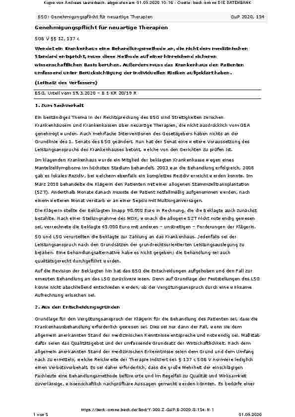 Vorschauseite 1: Genehmigungspflicht für neuartige Therapien