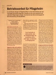 Vorschauseite 1: Betriebsverbot für Pflegeheim