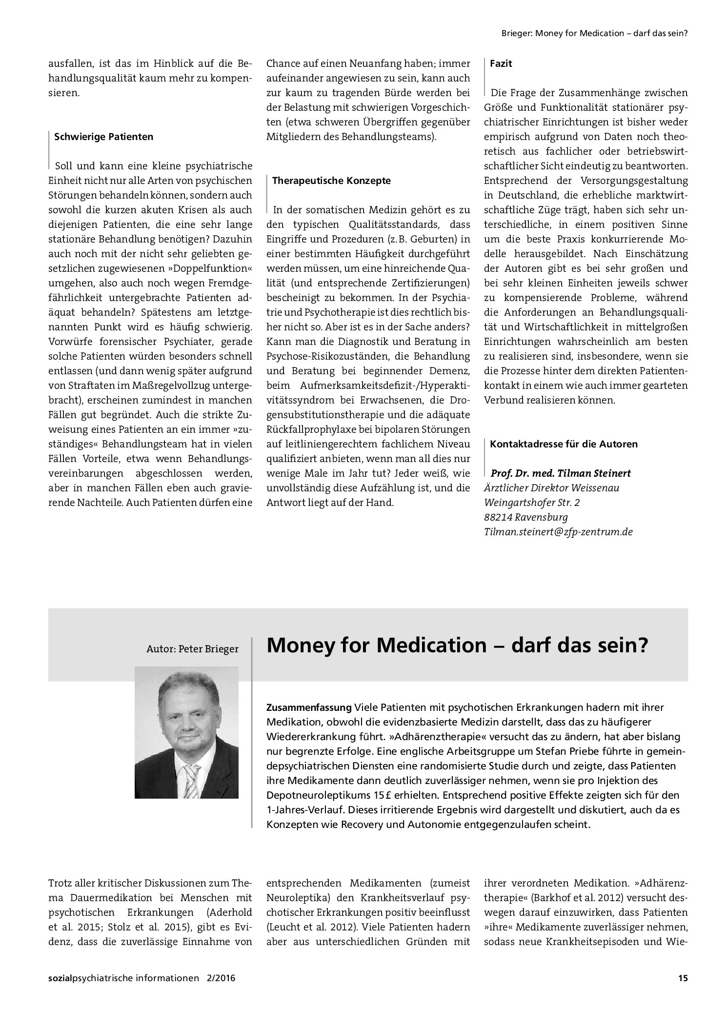 Vorschauseite 1: Money for Medication – darf das sein?