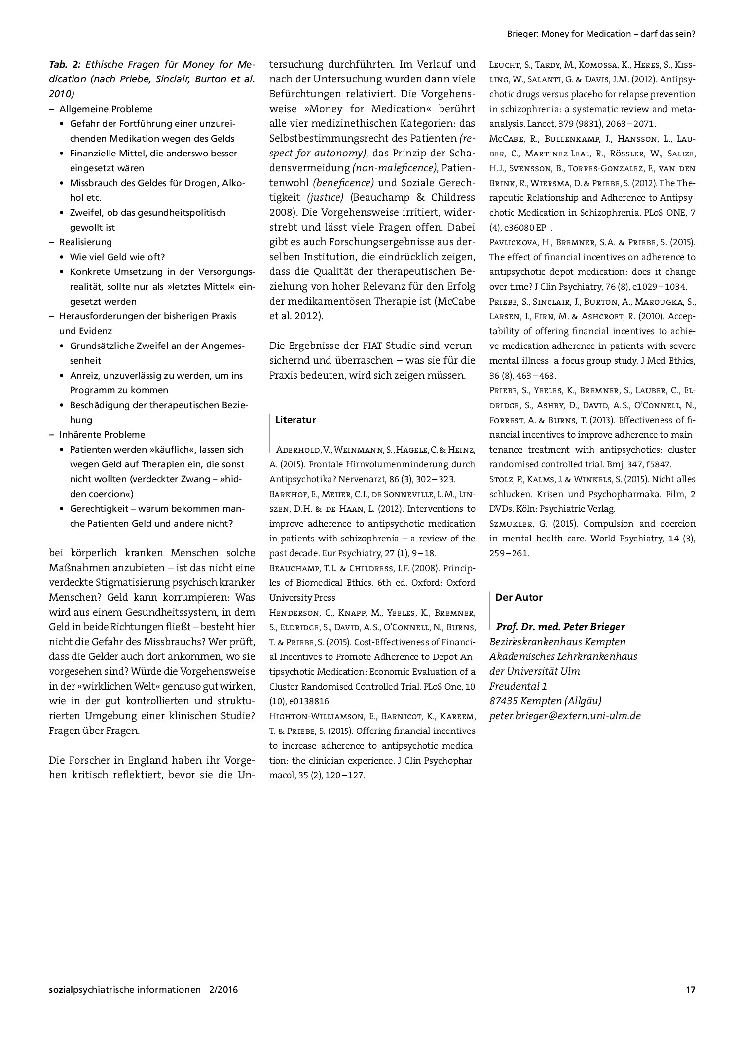 Vorschauseite 3: Money for Medication – darf das sein?