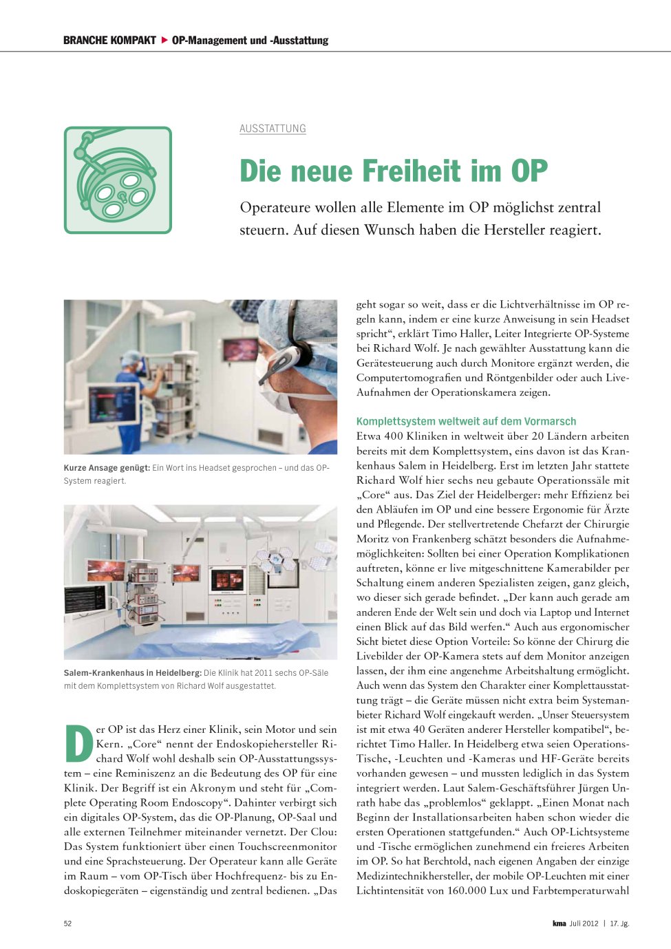 Vorschauseite 1: Die neue Freiheit im OP