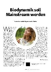 Vorschauseite 1: Biodynamik soll Mainstream werden.