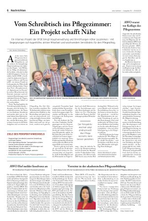 Vorschauseite 1: Vom Schreibtisch ins Pflegezimmer: Ein Projekt schafft Nähe