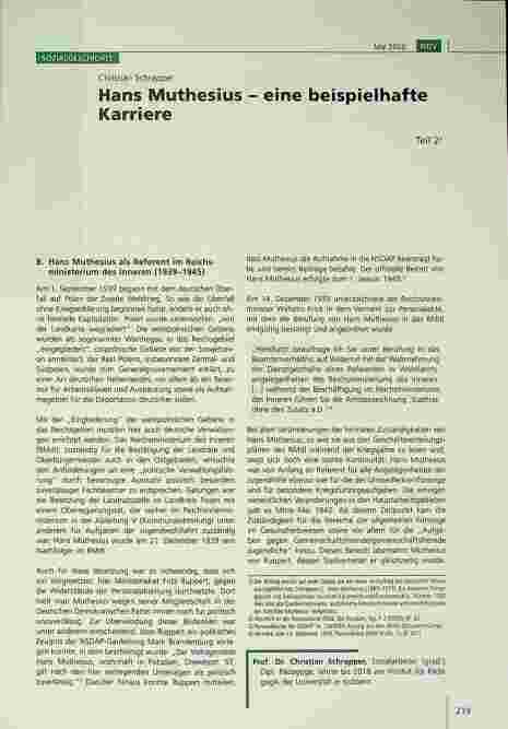 Vorschauseite 1: Christian Schrapper Hans Muthesius - eine beispielhafte Karriere