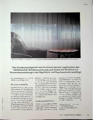 Vorschauseite 2: Personalvorgaben für die Psychiatrie sind rechtens