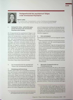 Vorschauseite 1: Fachgesellschaft der psychiatrisch Tätigen in der forensischen Psychiatrie
