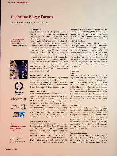 Vorschauseite 1: Cochrane Pflege Forum Pflanzliche Öle zur Dekubitusprophylaxe