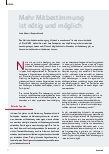 Vorschauseite 1: Mehr Mitbestimmung ist nötig und möglich.