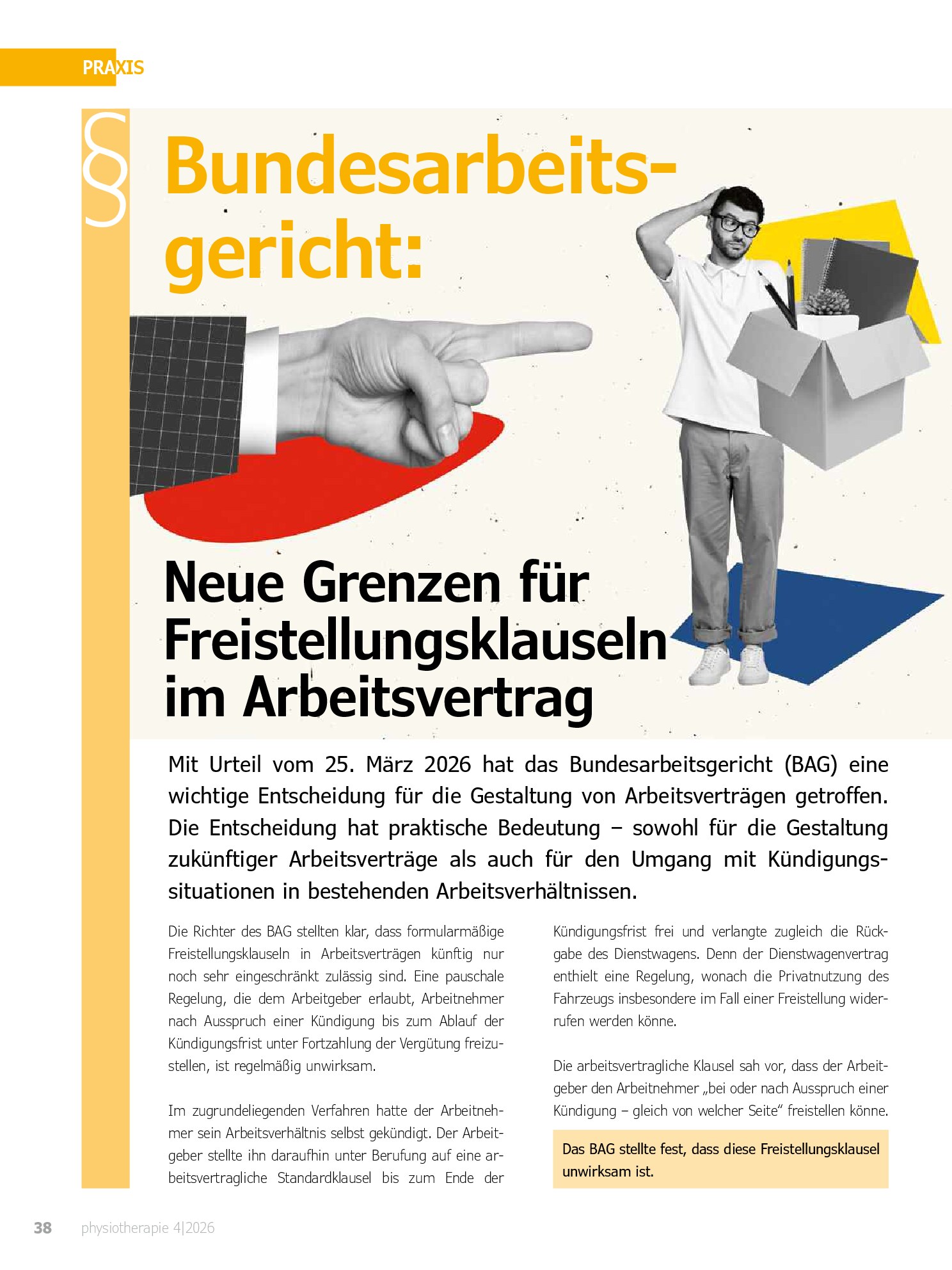 Vorschauseite 1: Neue Grenzen für Freistellungsklauseln im Arbeitsvertrag