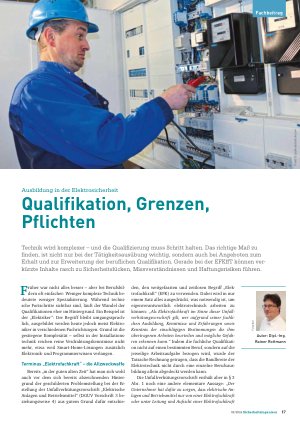 Vorschauseite 1: Ausbildung in der Elektrosicherheit Qualifikation, Grenzen, Pflichten