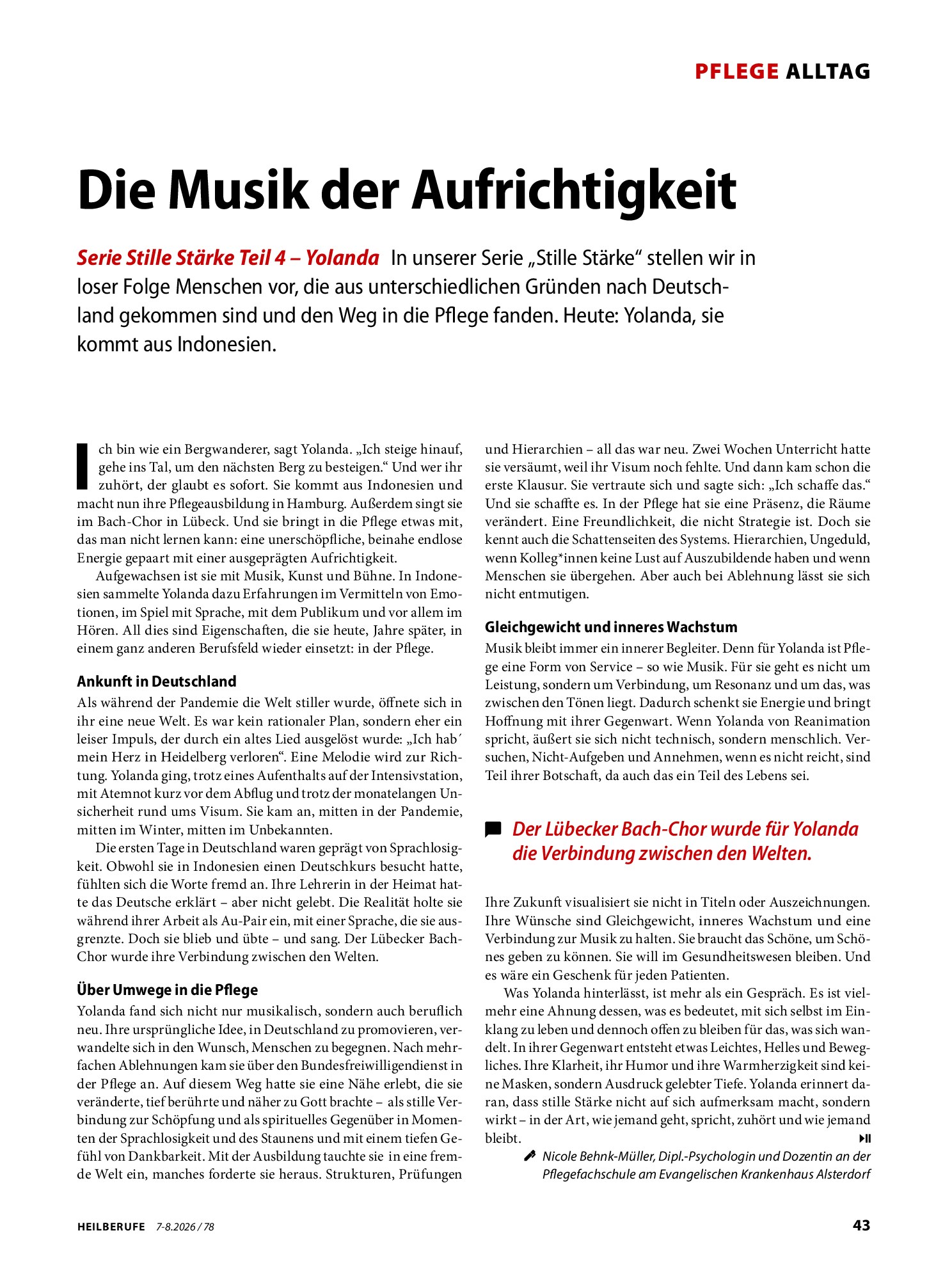 Vorschauseite 1: Die Musik der Aufrichtigkeit