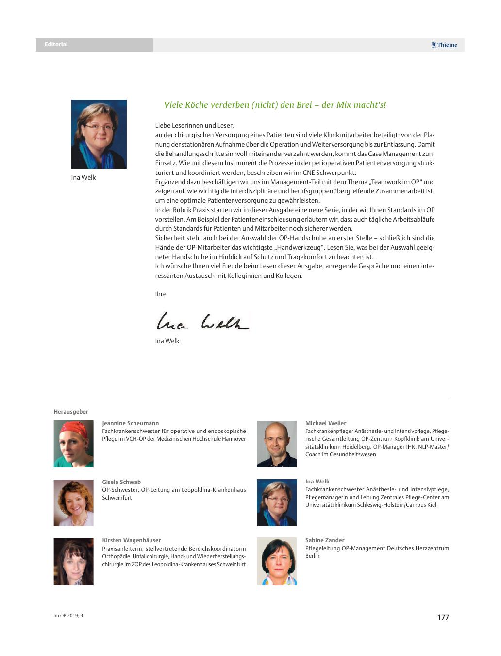 Vorschauseite 1: Liebe Leserinnen und Leser,