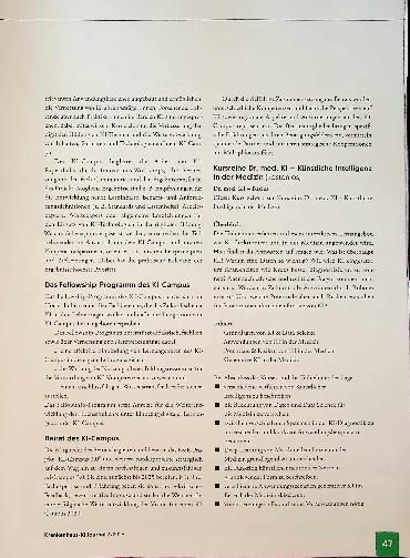Vorschauseite 2: Campus-Kursreihe „Künstliche Intelligenz in der Medizin“ Jetzt kommt der Dr. med. KI