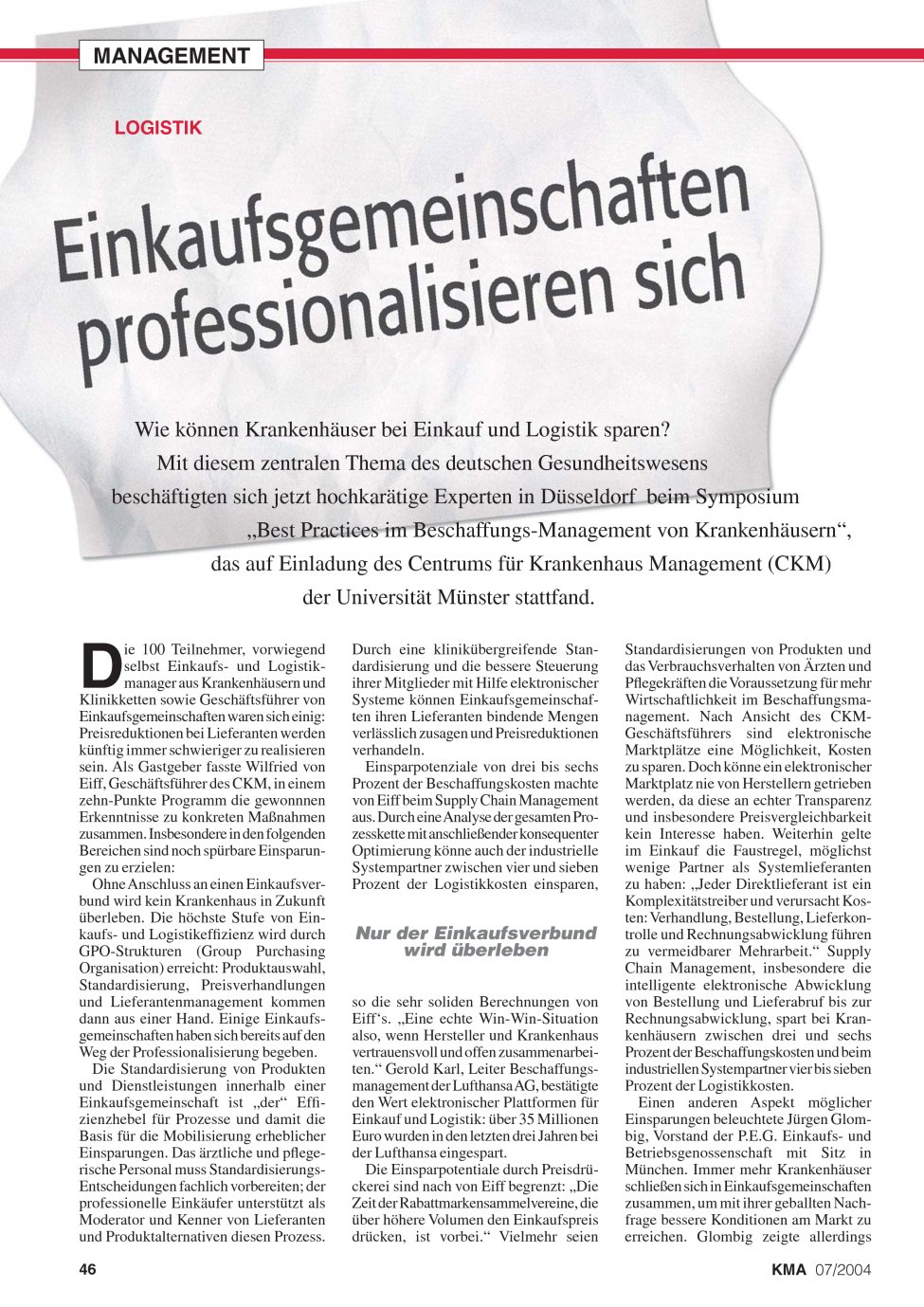 Vorschauseite 1: Einkaufsgemeinschaften professionalisieren sich