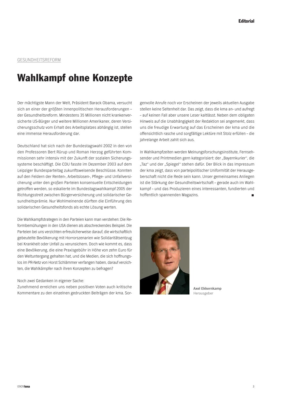 Vorschauseite 1: Wahlkampf ohne Konzepte