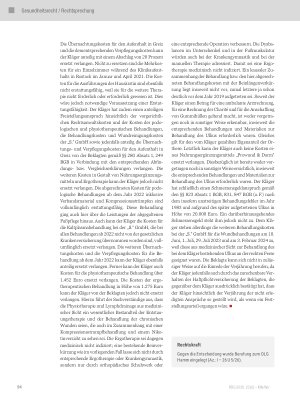 Vorschauseite 5: Schadensersatz für Spätfolgen einer fehlerhaften Gipsschalenbehandlung und Wundtherapie