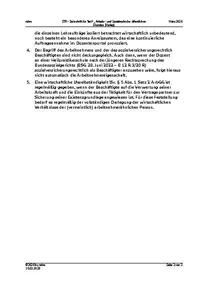 Vorschauseite 2: II. Allgemeines Arbeitsrecht Rechtsweg – Arbeitnehmereigenschaft – Dozent – Heilpraktikerschule – Crowdworker