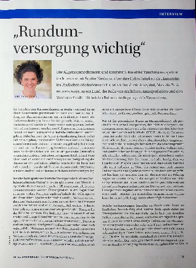 Vorschauseite 1: "Rundumversorgung wichtig"