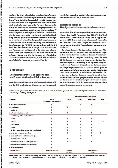 Vorschauseite 5: Integration pflegerelevanter Risiken für Mundkrankheiten in die Strukturierte Informationssammlung
