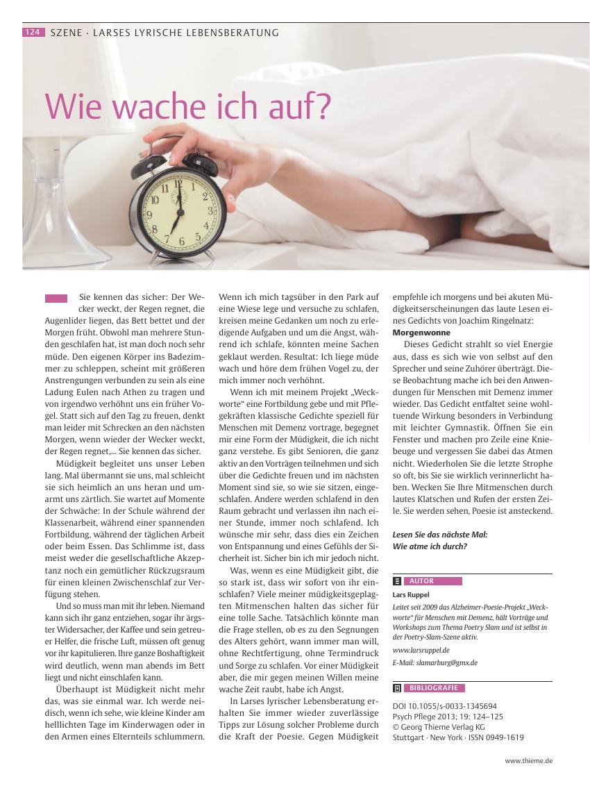 Vorschauseite 1: Wie wache ich auf?