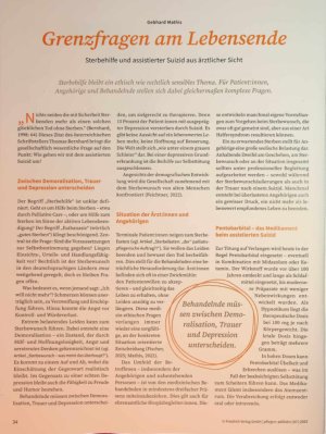 Vorschauseite 1: Grenzfragen am Lebensende Sterbehilfe und assistierter Suizid aus ärztlicher Sicht