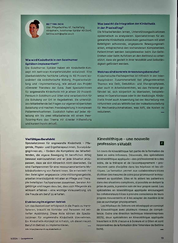 Vorschauseite 2: Kinaesthetik - ein neuer Beruf etabliert sich
