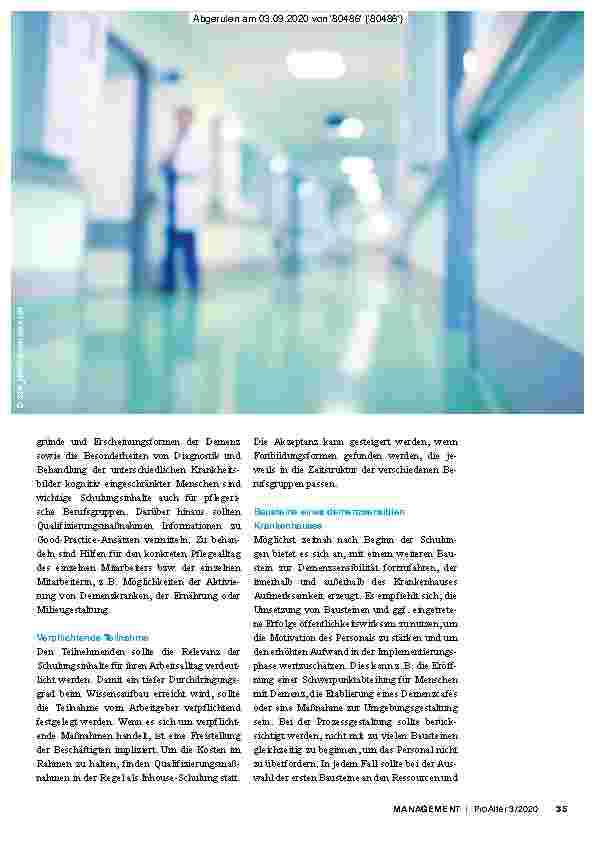Vorschauseite 3: Gute Versorgung von Menschen mit Demenz im Krankenhaus – nicht einfach, aber möglich!