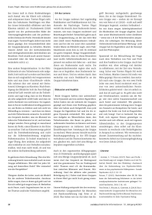 Vorschauseite 4: »Man kann seine Kräfte besser gebrauchen als abzuschalten« Wenn Peer und Profi gemeinsam therapeutische Gesprächsgruppen moderieren