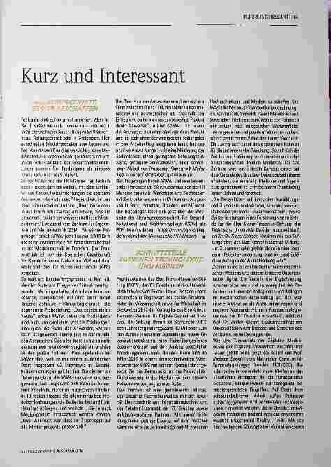 Vorschauseite 1: Kurz und Interessant