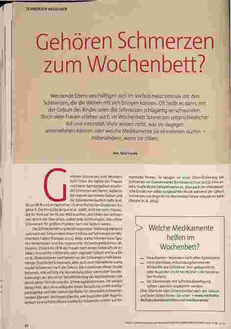 Vorschauseite 1: Gehören Schmerzen zum Wochenbett?