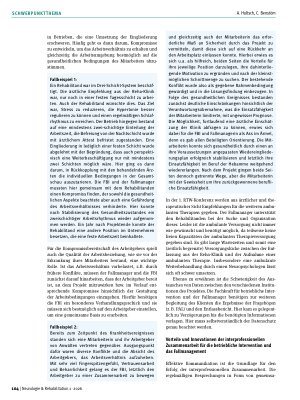 Vorschauseite 5: Interprofessionelle BETA-MeH-Kooperation zwischen klinischer und betrieblicher Rehabilitation: Sicht von Fallmanagement und Fachkraft für betriebliche Intervention