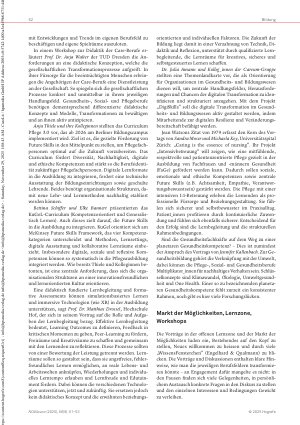 Vorschauseite 2: Future Skills in den Lernwelten 2025 Kongress für Gesundheitsund Pflegepädagogik am 25. /26. September in Basel