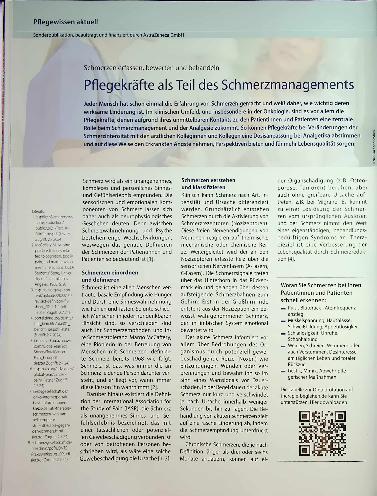 Vorschauseite 1: Pflegekräfte als Teil des Schmerzmanagements