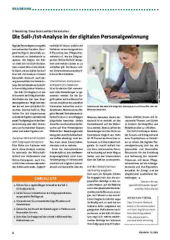 Vorschauseite 1: Die Soll-/Ist-Analyse in der digitalen Personalgewinnung