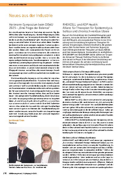 Vorschauseite 1: Neues aus der Industrie Hartmann-Symposium beim DEWU 2025 – „Eine Frage der Balance“