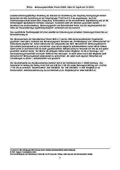 Vorschauseite 2: BdB informiert BdB-Position zur Reform des Vergütungssystems