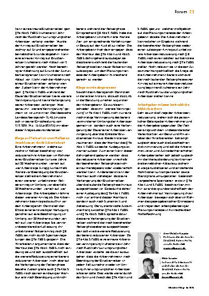 Vorschauseite 2: Teilzeitanspruch nur bei zulässigem Antrag