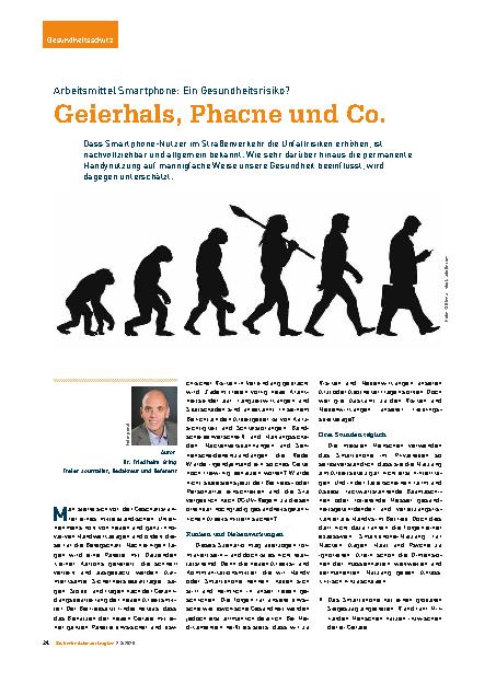 Vorschauseite 1: Arbeitsmittel Smartphone: Ein Gesundheitsrisiko? Geierhals, Phacne und Co.
