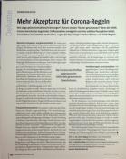 Vorschauseite 1: Mehr Akzeptanz für Corona-Regeln